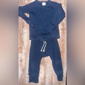 Little One Shop Navy Ribbed Knit Set